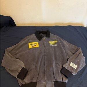 Gallery Dept Charcoal Bomber Jacket with Yellow Accents